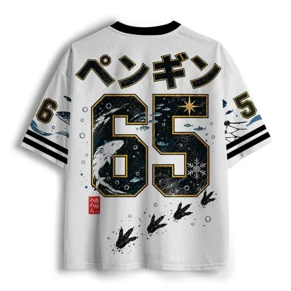 Tokyo-Tiger Penguin Samurai Funny Mesh Jersey