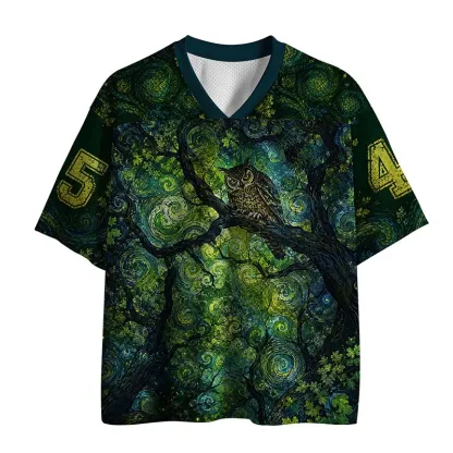 Tokyo-Tiger Psychedelic Owl Mesh Jersey