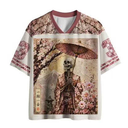 Tokyo-Tiger Skeleton Geisha Is Waiting For Someone Mesh Jersey