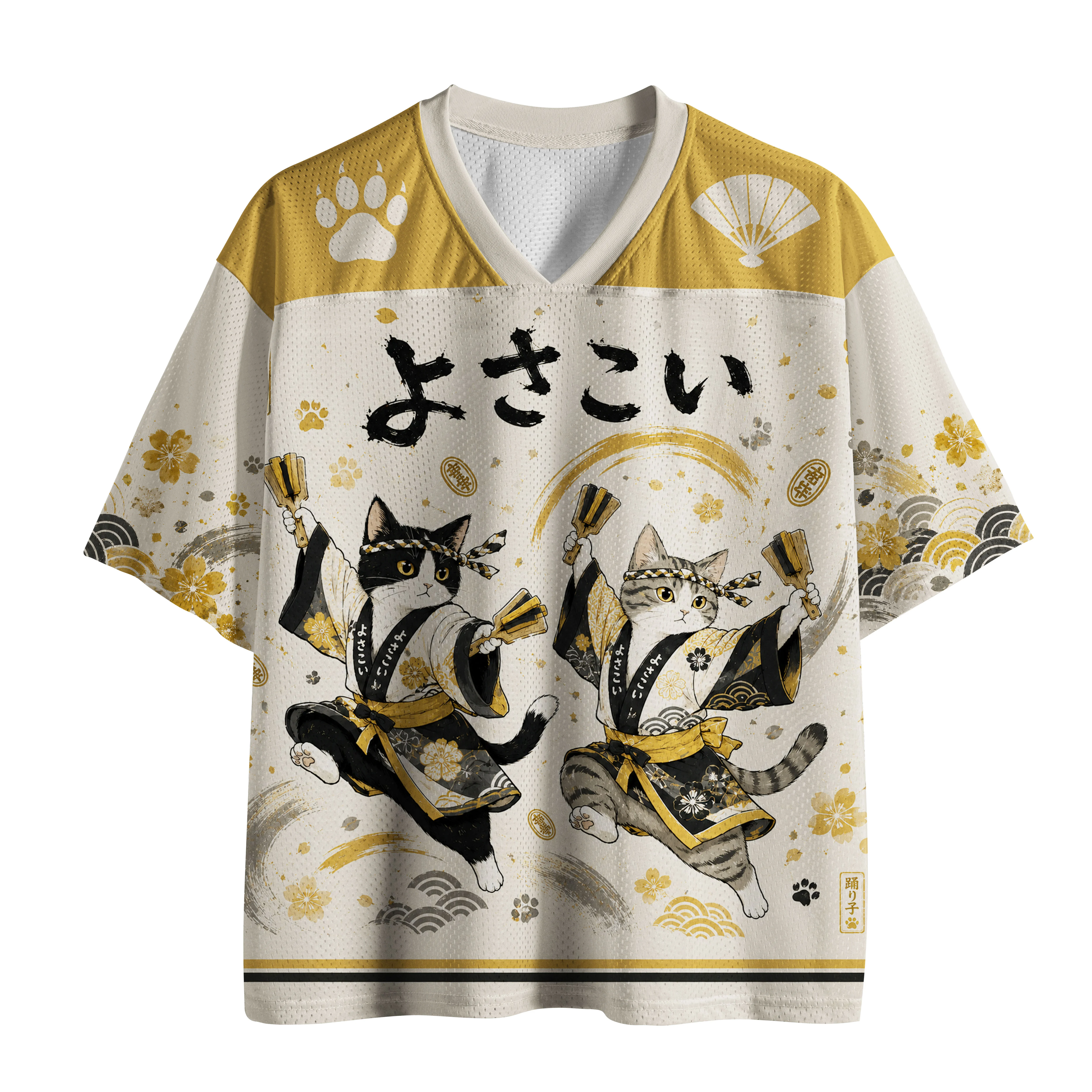 Tokyo-Tiger Geisha Cat Dance Mesh Jersey