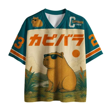 Tokyo-Tiger Handsome Capybara Funny Mesh Jersey