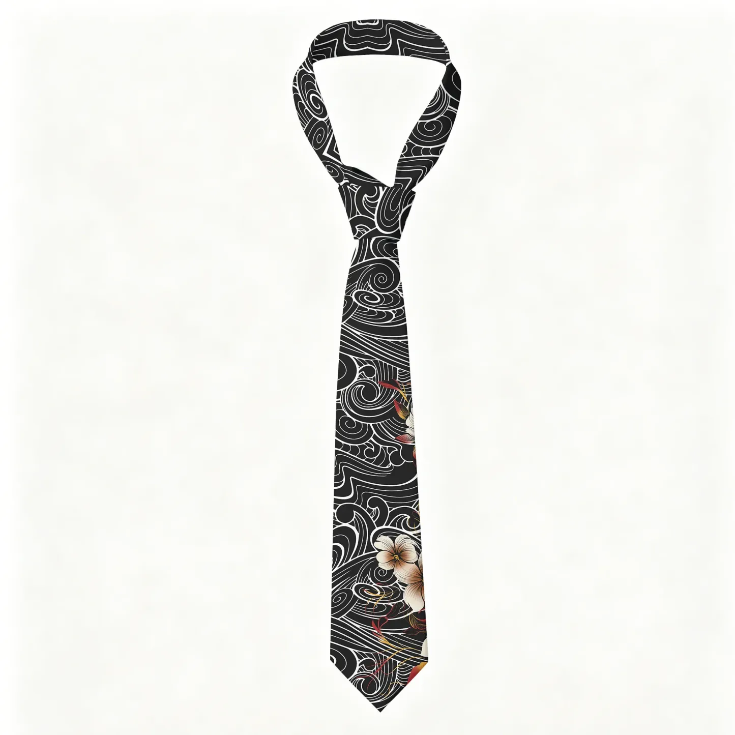 Tokyo-Tiger Floral Whirl Necktie Sale