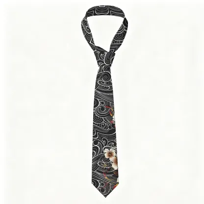 Tokyo-Tiger Floral Whirl Necktie