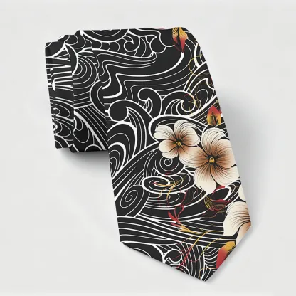 Tokyo-Tiger Floral Whirl Necktie