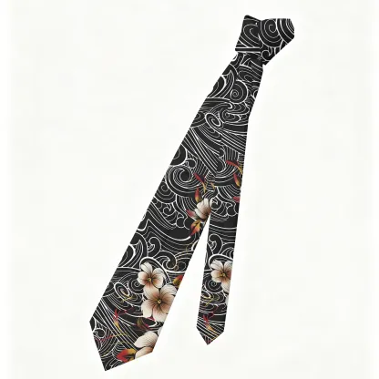Tokyo-Tiger Floral Whirl Necktie