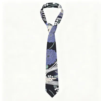 Tokyo-Tiger Cranes And Blooms Necktie