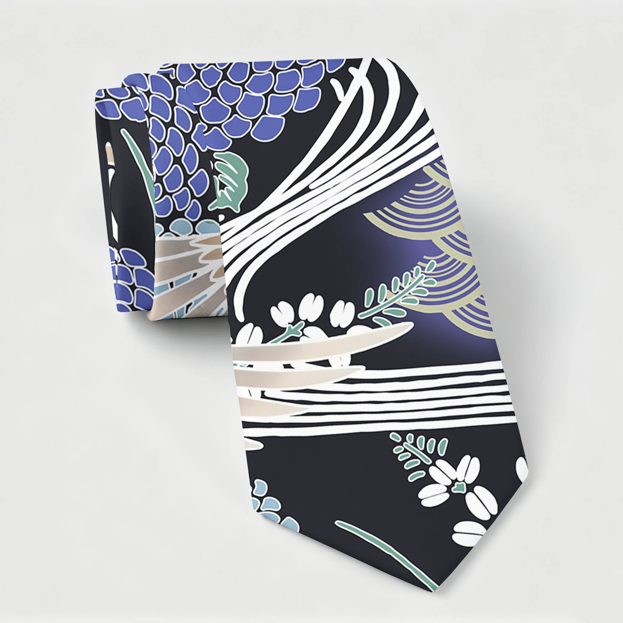 Tokyo-Tiger Cranes And Blooms Necktie