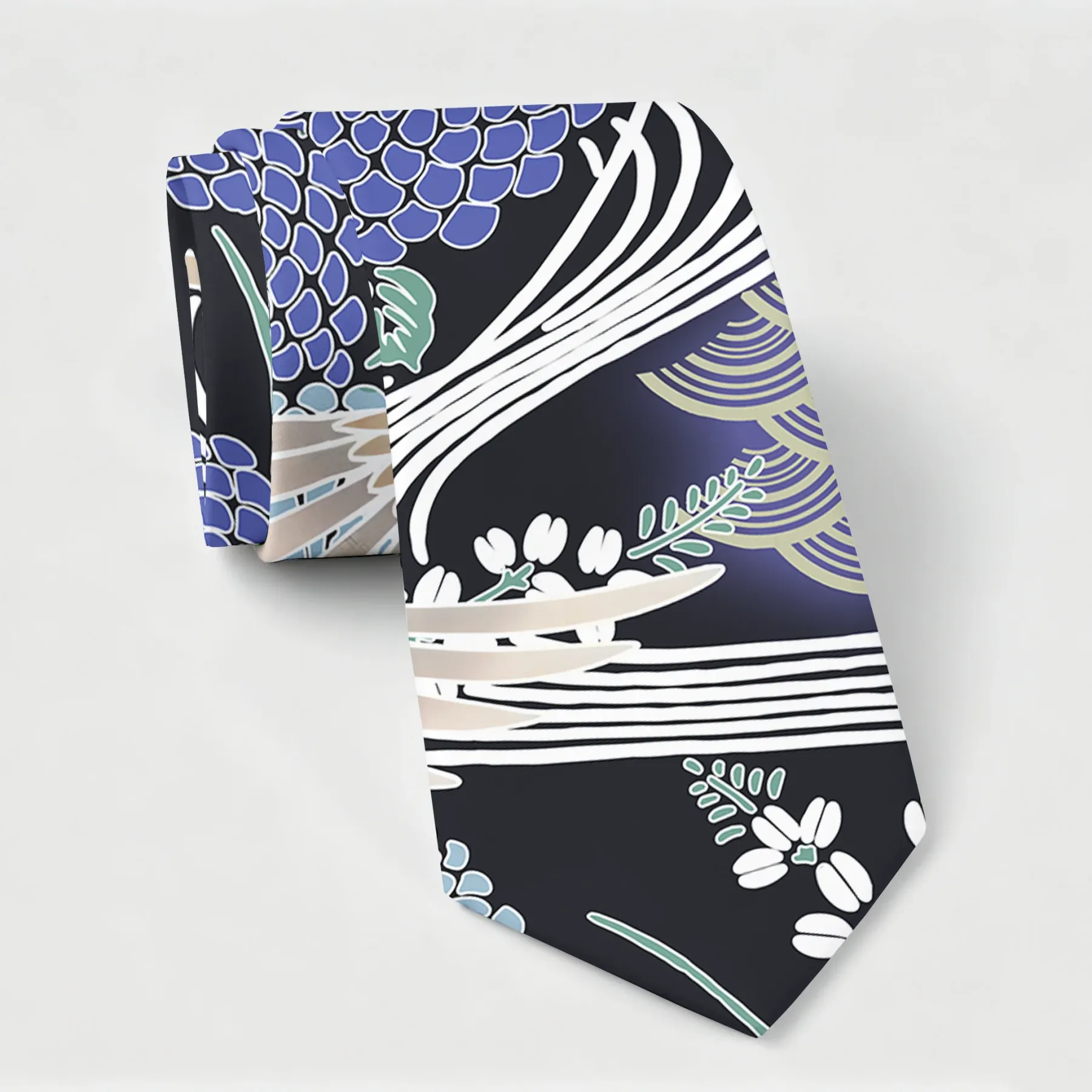 Tokyo-Tiger Cranes And Blooms Necktie