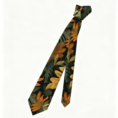 Tokyo-Tiger Tropical Leaf Frenzy Necktie