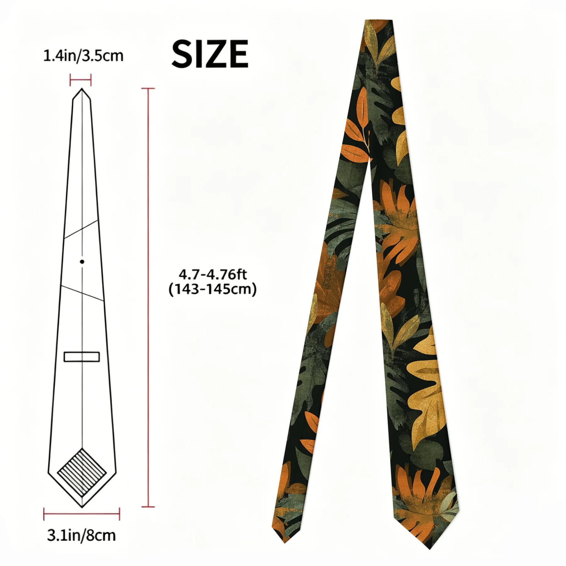 Tokyo-Tiger Tropical Leaf Frenzy Necktie