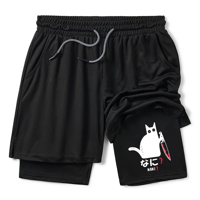 Tokyo-Tiger A Puzzled Cat Holding A Knife Training Shorts
