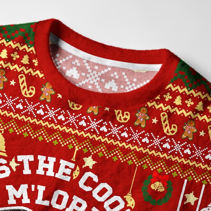 Tokyo-Tiger Twas The Cookies Frog Fuzzy Christmas Ugly Sweatshirt
