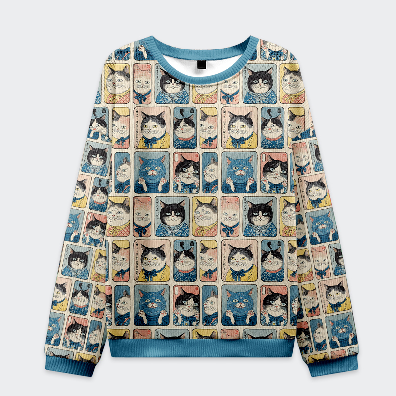 Tokyo-Tiger Many Cats Are Watching You Christmas Ugly Sweatshirt