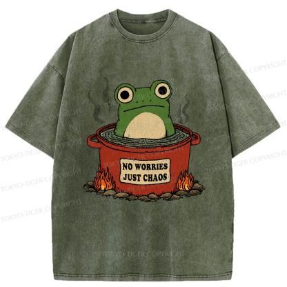Tokyo-Tiger Frog：No Worries，Just Chaos Washed T-Shirt