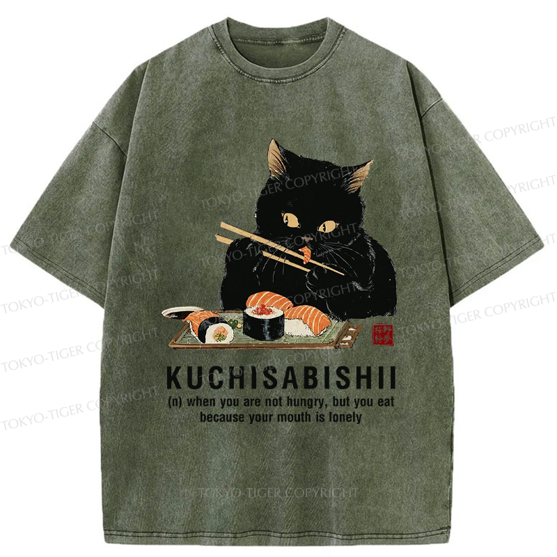 Tokyo-Tiger Cat：Not Hungry, Just Bored Washed T-Shirt