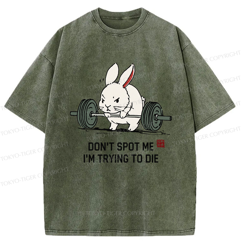 Tokyo-Tiger Determined Rabbit Gym Washed T-Shirt