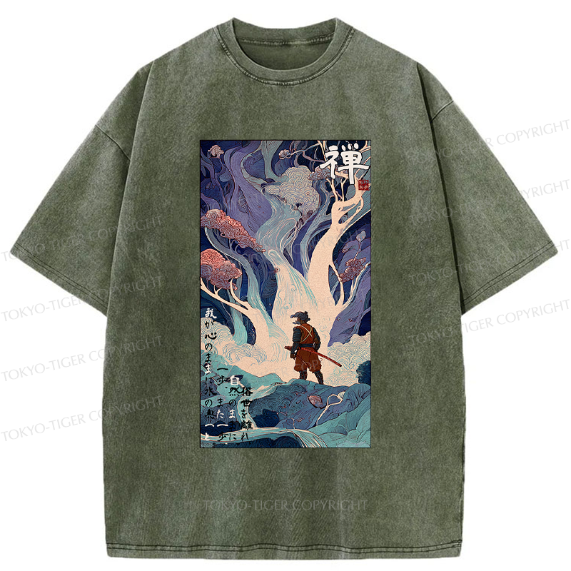 Tokyo-Tiger Following The Heart Into Nature Washed T-Shirt