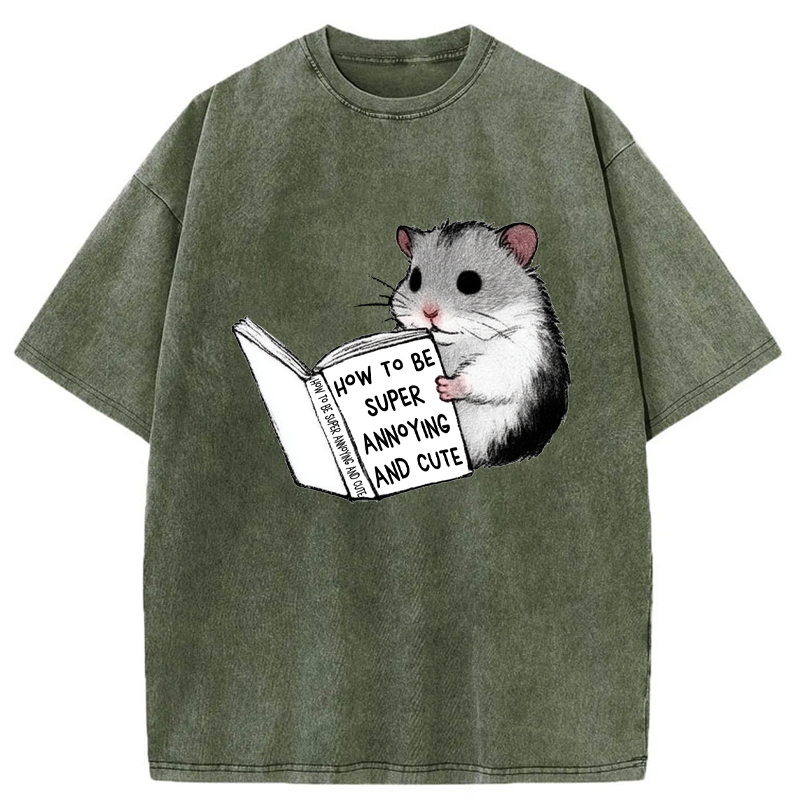 Tokyo-Tiger Hamster Life Hacks Washed T-Shirt