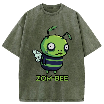 Tokyo-Tiger Funny Zom-Bee Washed T-Shirt