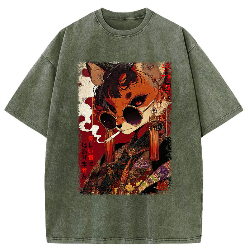 Tokyo-Tiger Not a Suspicious Fox Washed T-Shirt