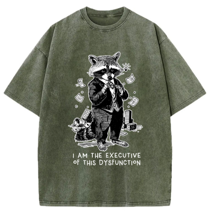 Tokyo-Tiger Funny Raccoon:CEO of Chaos Washed T-Shirt