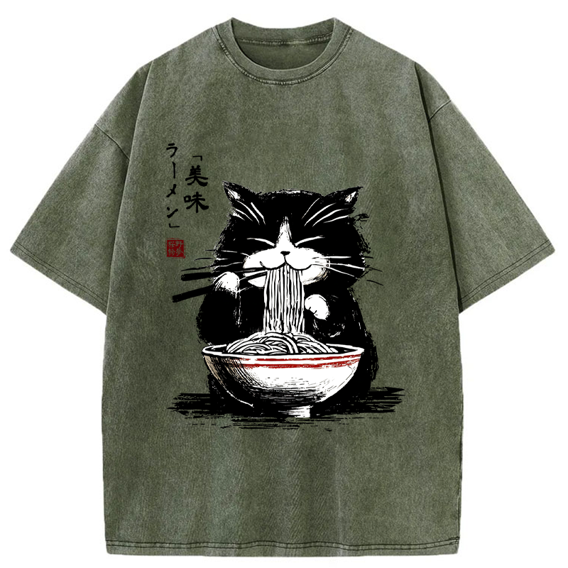 Tokyo-Tiger Eat, Slurp, Repeat Washed T-Shirt