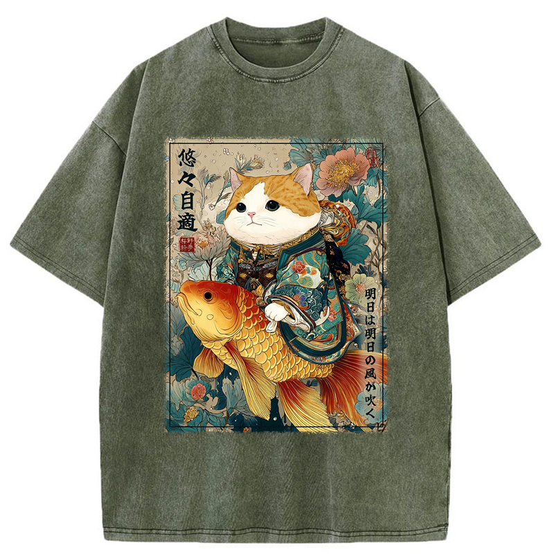 Tokyo-Tiger Go with the Flow Washed T-Shirt