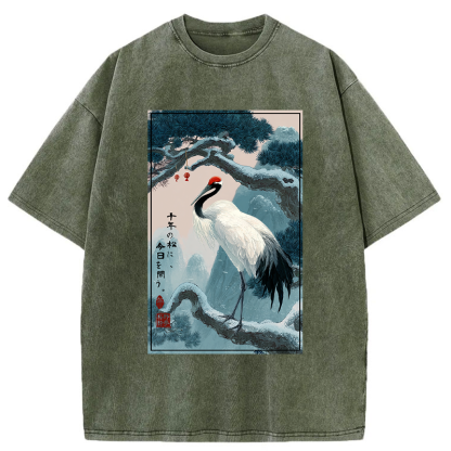 Tokyo-Tiger Timeless Pine, Today's Reflection Washed T-Shirt