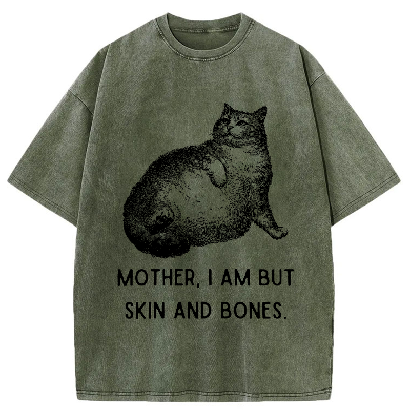 Tokyo-Tiger Skin & Bones Cat Washed T-Shirt