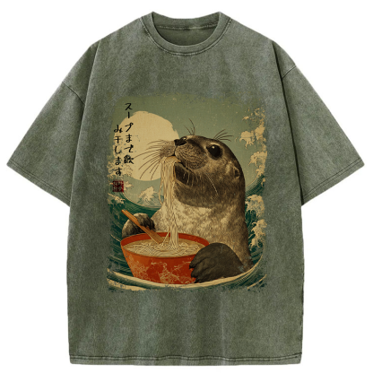 Tokyo-Tiger Slurp Like a Seal Washed T-Shirt
