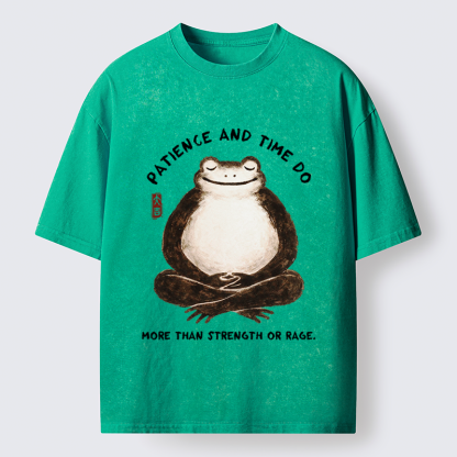 Tokyo-Tiger Zen Frog Wisdom Washed T-Shirt