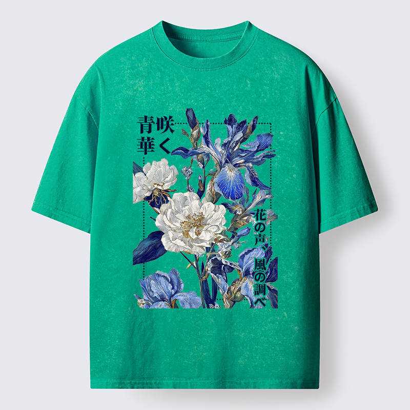 Tokyo-Tiger Harmony of Bloom and Breeze Washed T-Shirt