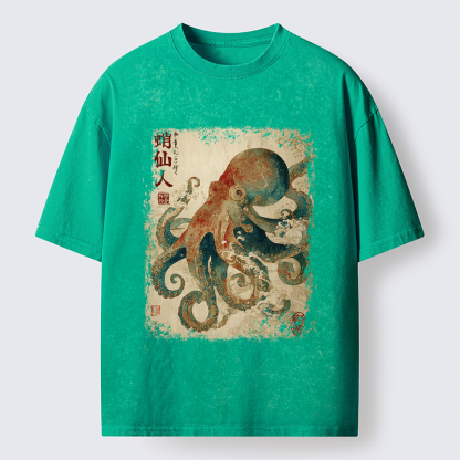 Tokyo-Tiger Tentacles of Wisdom Washed T-Shirt