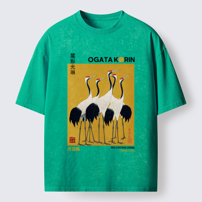 Tokyo-Tiger Dance of Cranes Washed T-Shirt
