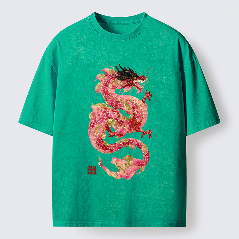 Tokyo-Tiger Eternal Flame Dragon Washed T-Shirt