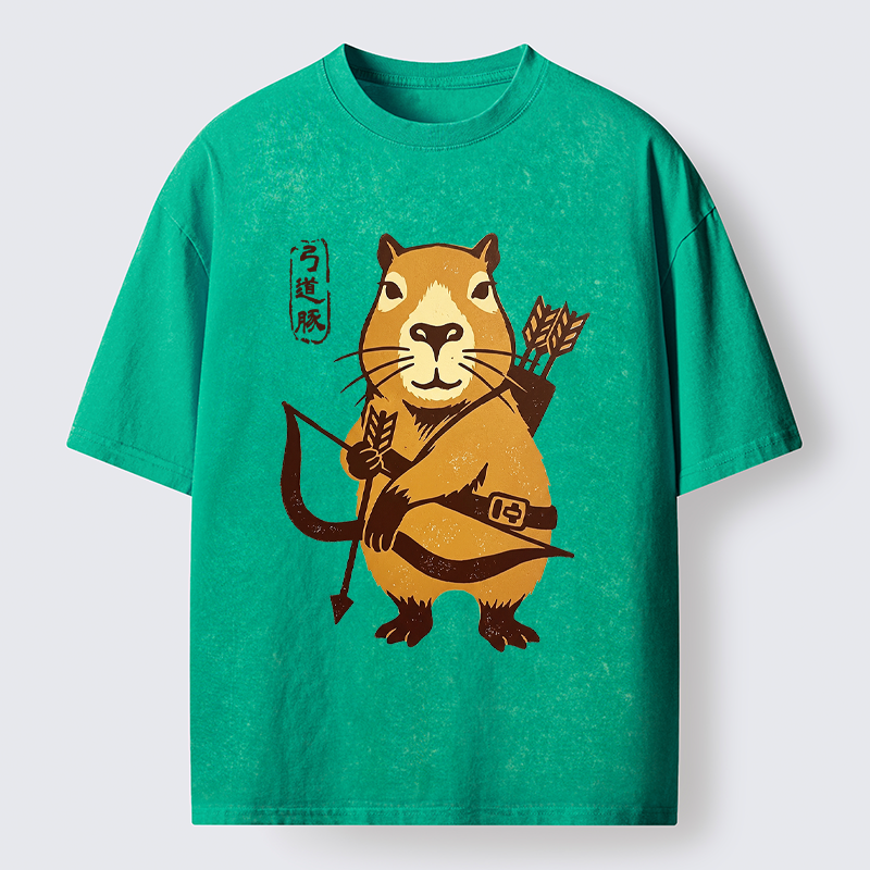 Tokyo-Tiger The Capybara Archer: Target Chill Washed T-Shirt