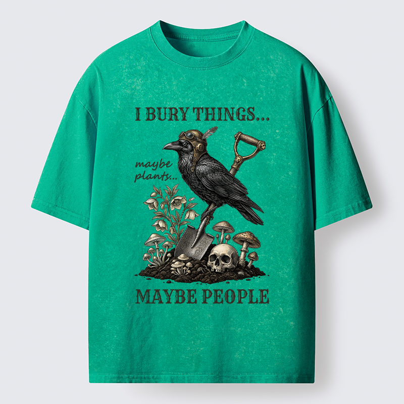 Tokyo-Tiger "Maybe Plants, Maybe People" Dark Humor Washed T-Shirt