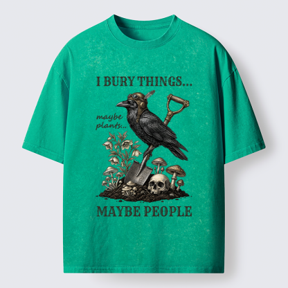 Tokyo-Tiger "Maybe Plants, Maybe People" Dark Humor Washed T-Shirt