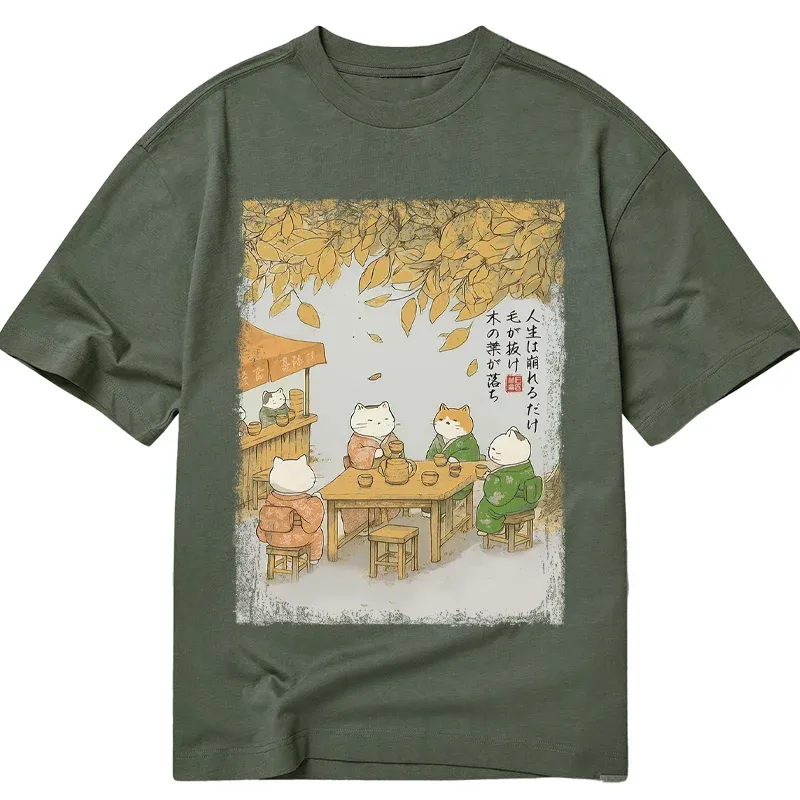 Tokyo-Tiger Cats Drinking Tea Under The Tree Classic T-Shirt