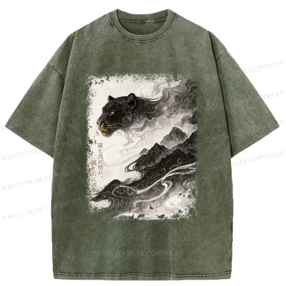 Tokyo-Tiger Appearing With The Mist, Vanishing With The Wind Washed T-Shirt