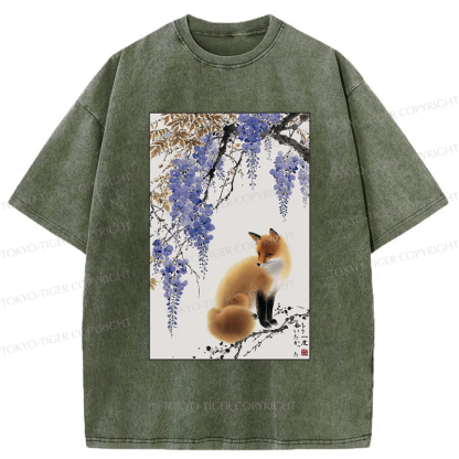 Tokyo-Tiger I Wished To See You Again-Fox & Wisteria Washed T-Shirt