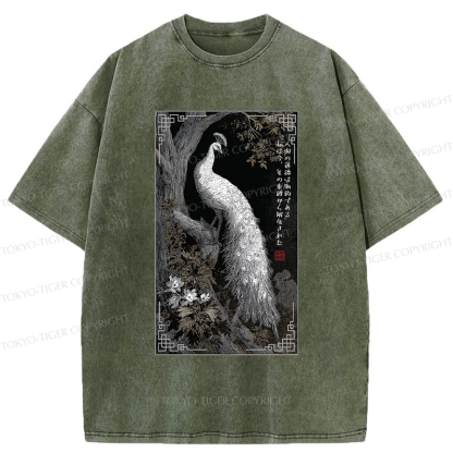 Tokyo-Tiger Morality Binds, Now I'm Free-Peacock Washed T-Shirt