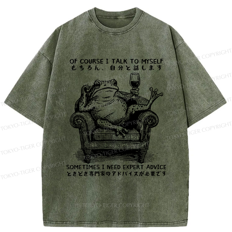 Tokyo-Tiger Frog On The Couch: Expert Mode Washed T-Shirt