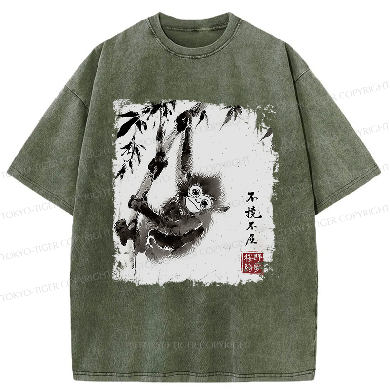 Tokyo-Tiger Little Monkey：Unyielding And Indomitable Washed T-Shirt