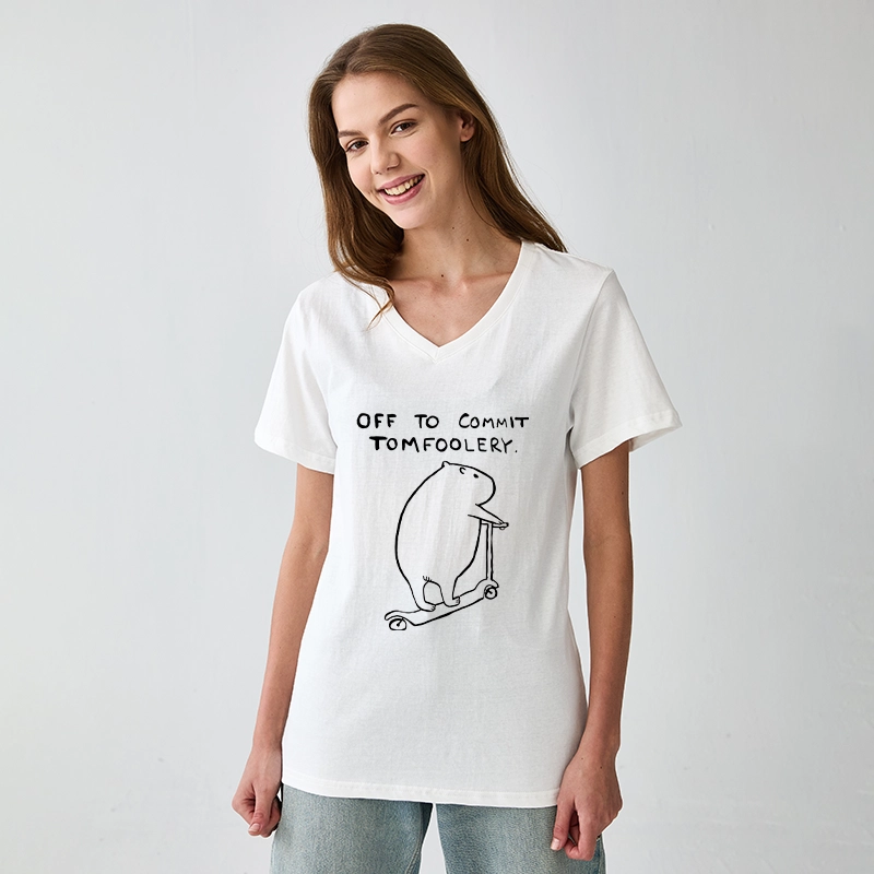 Tokyo-Tiger Capybara Is Ready To Do Something Bad V-Neck Classic T-Shirt