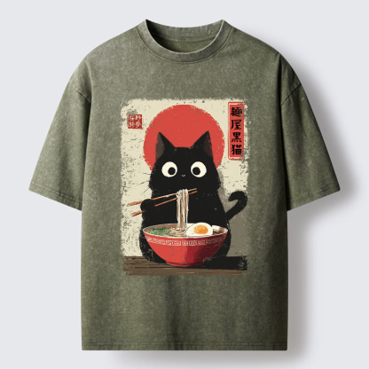 Tokyo-Tiger Slurp Meowster Washed T-Shirt