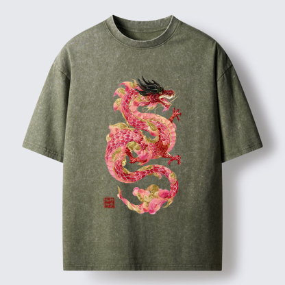 Tokyo-Tiger Eternal Flame Dragon Washed T-Shirt
