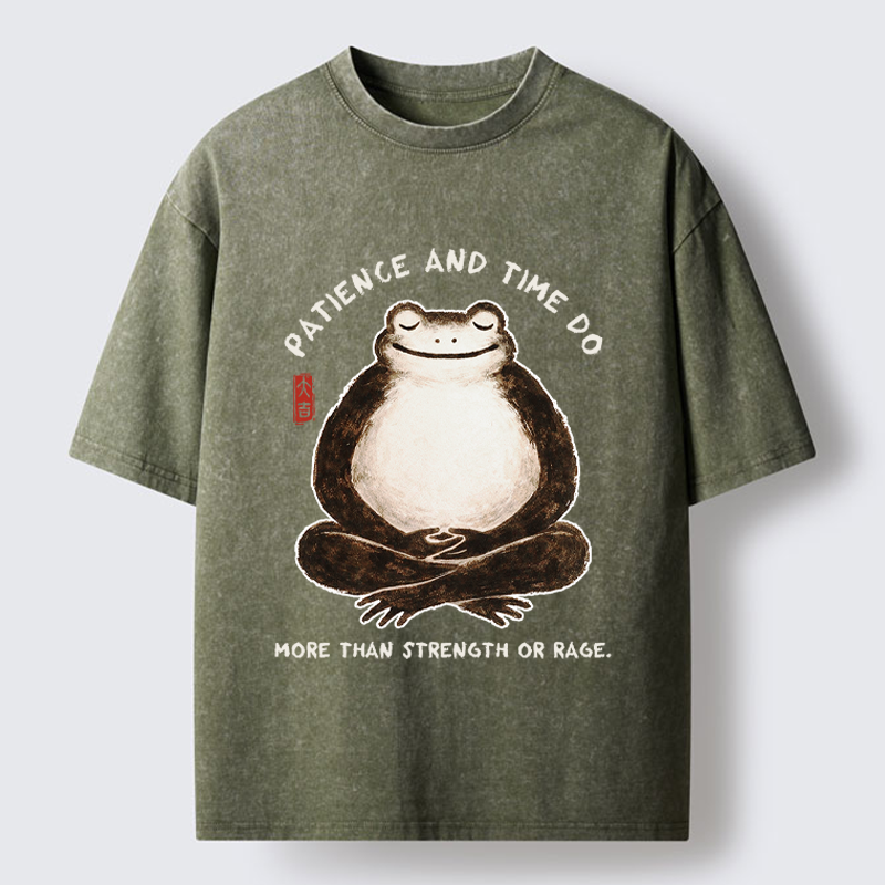 Tokyo-Tiger Zen Frog Wisdom Washed T-Shirt