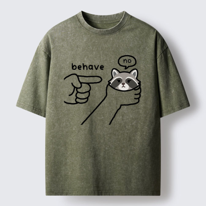 Tokyo-Tiger Rebellious Raccoon Washed T-Shirt