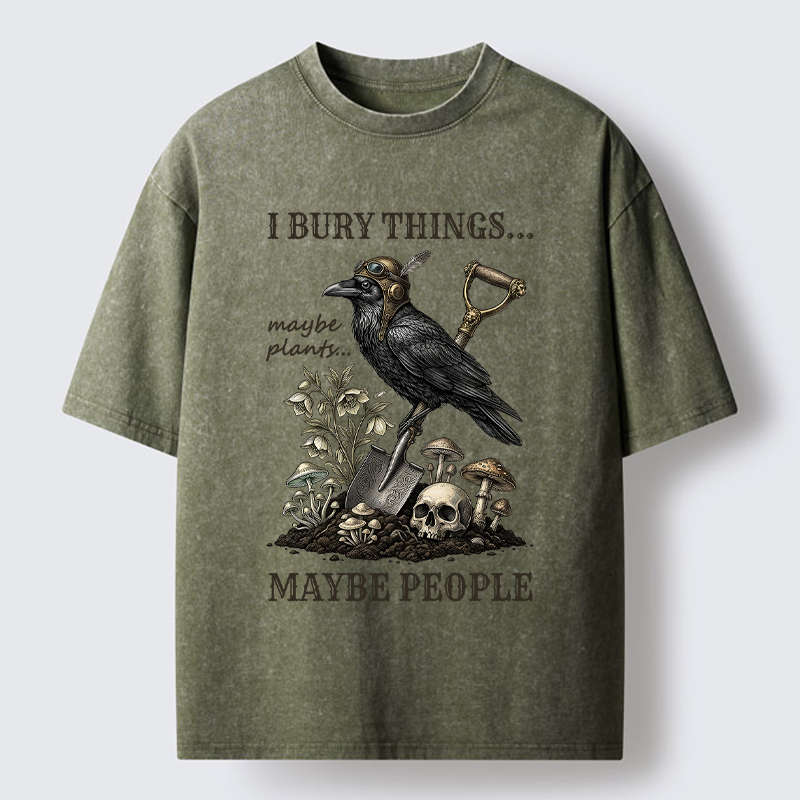 Tokyo-Tiger "Maybe Plants, Maybe People" Dark Humor Washed T-Shirt